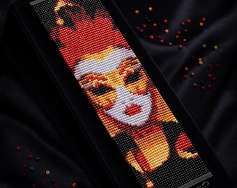 Loom Bead Pattern for Bracelet Carnival Mask Seed Bead Cuff