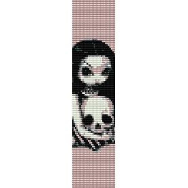 Instant Download Beading Pattern Peyote Stitch Bracelet Gothic Angel Skull Seed Bead Cuff