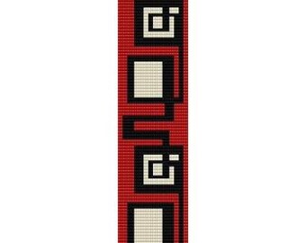 Patrón de abalorios con descarga instantánea Pulsera de punto peyote Brazalete de abalorios cuadrados Simply Square