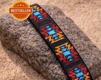 Instant Download Beading Pattern Loom Stitch Bracelet Native Tribal Geometric Seed Bead Cuff
