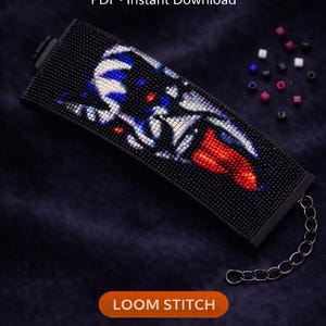 Mönster med vävstolspärlor för armband KISS Singer Seed Bead Manschett