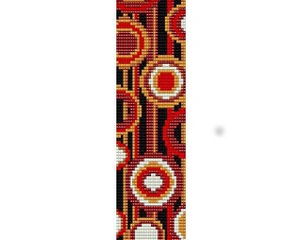 Instant Download Beading Pattern Peyote Stitch Bracelet Playful Circles and Stripes Seed Bead Cuff