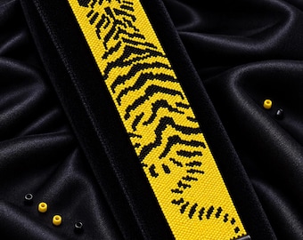 Padrão Peyote Listrado de Tigre Amarelo, Pulseira de Miçangas, Marcador de Livro, Enfeite de Parede e Adorno para Carro | Miyuki Delica 11/0 PDF