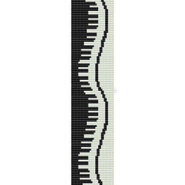 Instant Download Beading Pattern Peyote Stitch Bracelet Wavy Piano Seed Bead Cuff