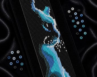 Patrón de cuentas Peyote Guardián Lunar, Patrón de pulsera de cuentas, Marcapáginas, Patrón para colgar en la pared o en el coche / Miyuki Delica 11/0 / Descarga instantánea