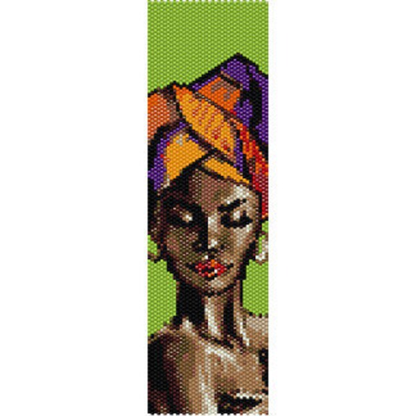 Instant Download Beading Pattern Peyote Stitch Bracelet African Beauty Seed Bead Cuff