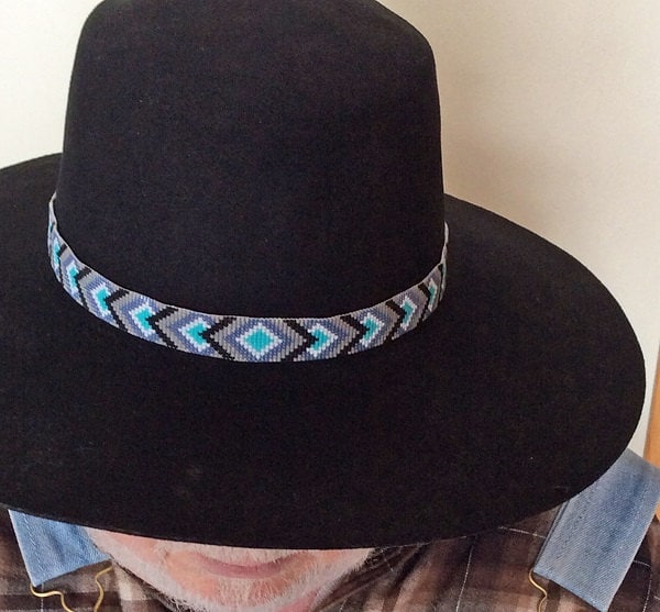 Instant Download Beading Pattern Peyote Stitch Bracelet Continuous Triangles Seed Bead Cuff, Hatband pattern