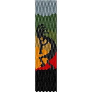 Instant Download Beading Pattern Peyote Stitch Bracelet Dancing Kokopelli Native Seed Bead Cuff