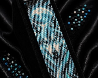 Patrón de cuentas Ice Wolf Loom para pulsera, marcapáginas, adorno para coche y decoración de pared / Miyuki Delica 11/0 PDF
