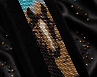 Peyote Stitch Bead Bracelet Pattern DIY Chocolate Beauty Horse Seed Bead Cuff