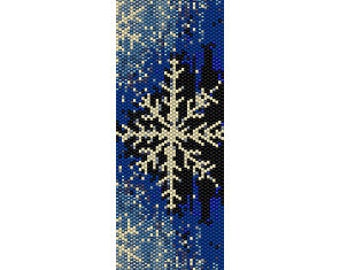 Instant Download Beading Pattern Peyote Stitch Bracelet Snowflakes Art Seed Bead Cuff