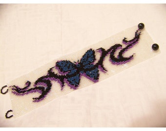 Instant Download Beading Pattern Peyote Stitch Bracelet Butterfly Tattoo Seed Bead Cuff