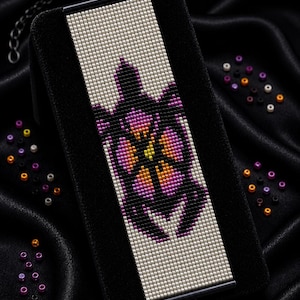 Sea Turtle Loom Bracelet Pattern, Hibiscus Flower Beading Pattern, Miyuki Delica Seed Bead Cuff PDF