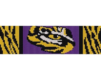 Peyote Bead Pattern for Bracelet Tiger Eye Seed Bead Cuff