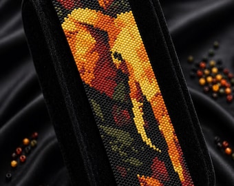Peyote Stitch Bead Bracelet Pattern DIY Elephant Art Seed Bead Cuff