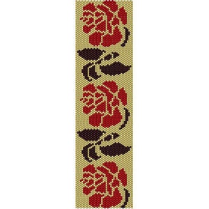 Instant Download Beading Pattern Peyote Stitch Bracelet Roses 1 Seed Bead Cuff