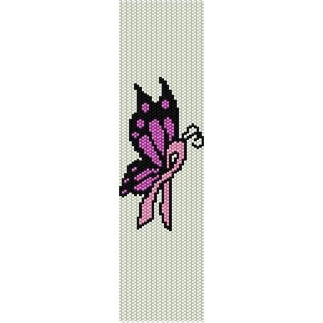 Instant Download Beading Pattern Loom Stitch Bracelet Butterfly Cancer Awareness Ribbon Seed Bead Cuff