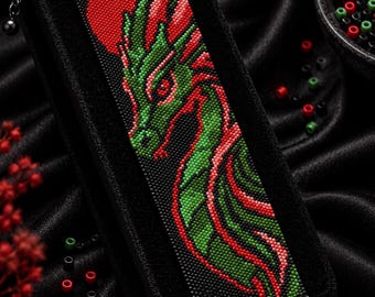 Patrón de cuentas Peyote del Dragón del Sol Carmesí, Pulsera, Marcapáginas, Adorno de pared y Charm para coche / Miyuki Delica 11/0 PDF