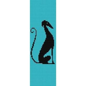Download immediato di schema per perline Bracciale con punto peyote Silhouette di levriero Bracciale con perline di semi