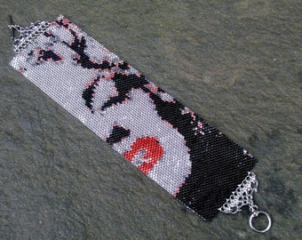Patrón de abalorios de descarga instantánea Pulsera de punto peyote Brazalete de 2 cuentas de semillas de Marilyn Monroe