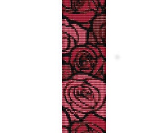 Instant Download Beading Pattern Loom Stitch Bracelet Roses Seed Bead Cuff