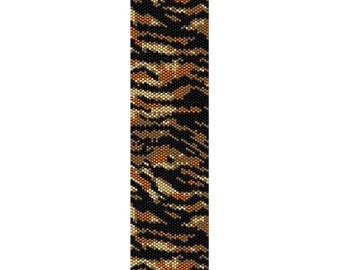 Instant Download Beading Pattern Loom Stitch Bracelet Tiger Print Seed Bead Cuff
