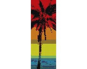 Instant Download Beading Pattern Peyote Stitch Bracelet Tropical Sunset Seed Bead Cuff