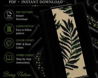 Loom Bead Bracelet Pattern DIY Fern Leaf Seed Bead Cuff
