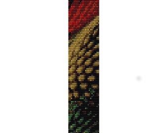 Instant Download Beading Pattern Peyote Stitch Bracelet Snakeskin Abstract Seed Bead Cuff