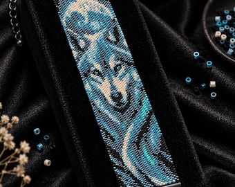 Patrón de cuentas Peyote Ice Wolf, pulsera, marcapáginas, adorno para coche y decoración de pared / Miyuki Delica 11/0 PDF