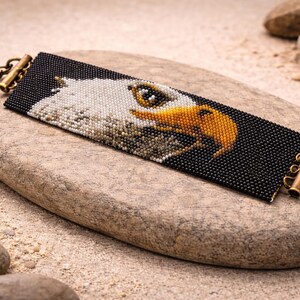 Instant Download Beading Pattern Loom Stitch Bracelet Eagle Seed Bead Cuff