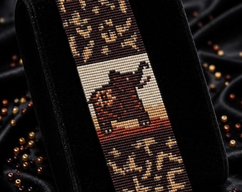 Loom Stitch Bead Pattern for Bracelet DIY Good Luck Elephant Seed Bead Cuff