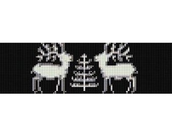 Instant Download Beading Pattern Peyote Stitch Bracelet Christma Reindeers Norwegian Design Seed Bead Cuff