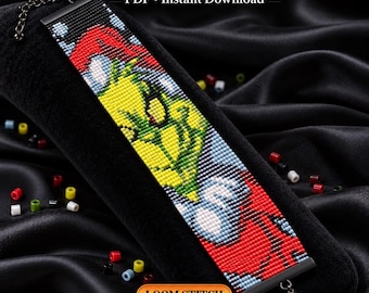 Patrón de telar de Papá Noel Grinch, pulsera de cuentas, marcapáginas, adorno de pared y colgante para coche / Miyuki Delica 11/0 PDF