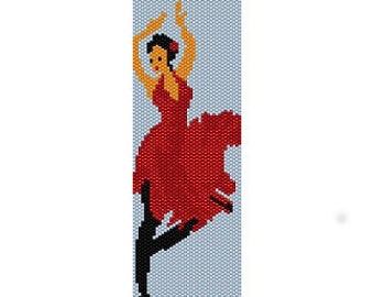 Instant Download Beading Pattern Peyote Stitch Bracelet Dancing Girl Seed Bead Cuff