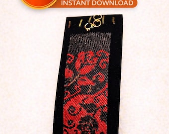 Sofort Download Perlenmuster Loom Stitch Armband Yin Yang Rosen Perlenmanschette
