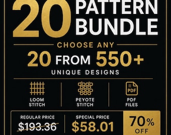 20 Custom Bracelet Bead Patterns Bundle (Peyote/Loom Stitch) (Digital Download)
