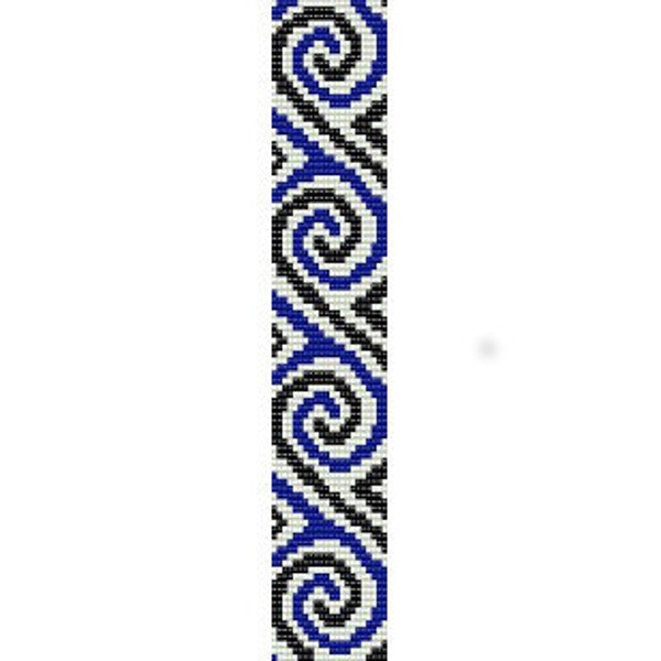 Instant Download Beading Pattern Loom Stitch Bracelet Maori Spirals Seed Bead Cuff