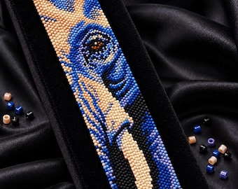 Cobalt Majesty Elephant Peyote Pattern, Beaded Bracelet, Bookmark, Wall Hanging & Car Hanging | Miyuki Delica 11/0 PDF