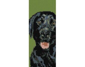 Peyote-steekarmband met kralenpatroon direct downloaden Black Lab Dog Seed Bead-manchet