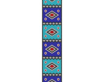 Instant Download Beading Pattern Peyote Stitch Bracelet Bicone Squares Seed Bead Cuff