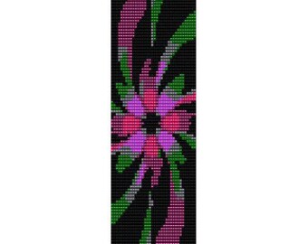 Instant Download Beading Pattern Loom Stitch Bracelet Fractal Flower Seed Bead Cuff