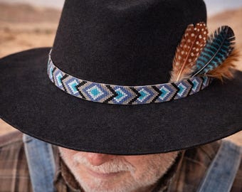 Instant Download Beading Pattern Peyote Stitch Bracelet Continuous Triangles Seed Bead Cuff, Hatband pattern