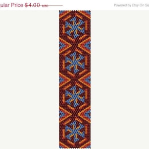 Instant Download Beading Pattern Peyote Stitch Bracelet Snowflakes Design Seed Bead Cuff