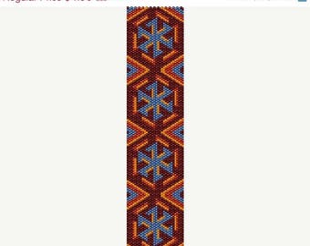 Instant Download Beading Pattern Peyote Stitch Bracelet Snowflakes Design Seed Bead Cuff