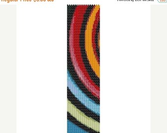 Instant Download Beading Pattern Peyote Stitch Bracelet Rainbow Seed Bead Cuff