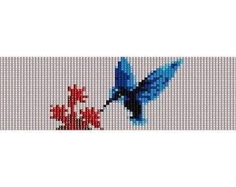 Sofortiger Download Perlenmuster Peyote Stitch Armband Kolibri Rocailles Bead Cuff