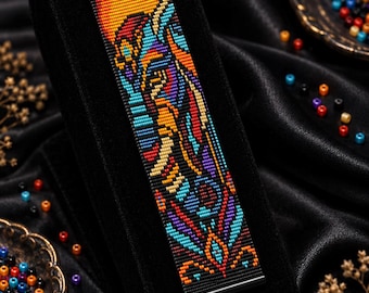 Patrón para telar Savanna Majesty Elephant, pulsera de cuentas, marcapáginas, adorno de pared y colgante para coche / Miyuki Delica 11/0 PDF