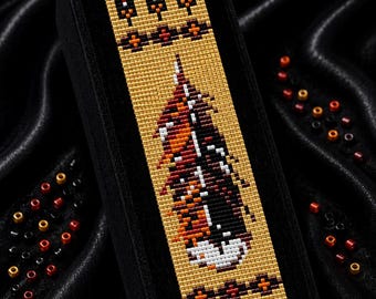 Native Feather Loom Bracelet Pattern, Miyuki Delica 11/0 Beading Cuff, PDF Download