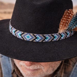 Patrón de descarga instantánea para pulsera de cuentas con puntada de telar, triángulos continuos, cuentas de semillas, patrón de banda para sombrero